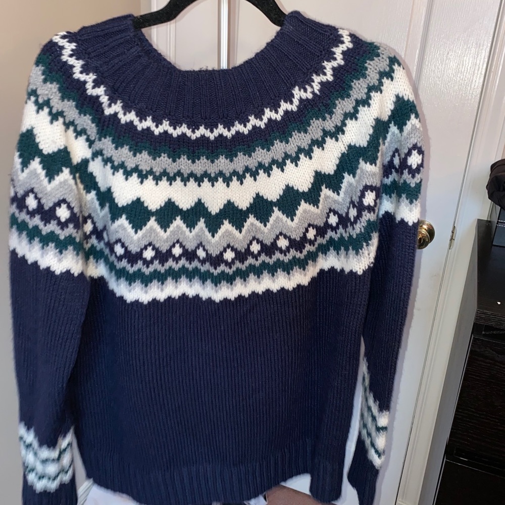 Banana Republic Navy and White Patterned Sweater - Picture 6 of 8